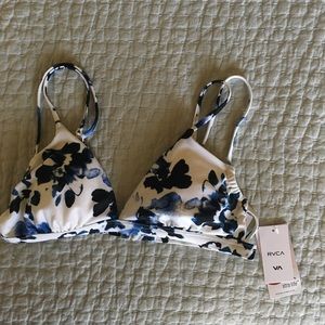 RVCA liquid rose triangle bikini top